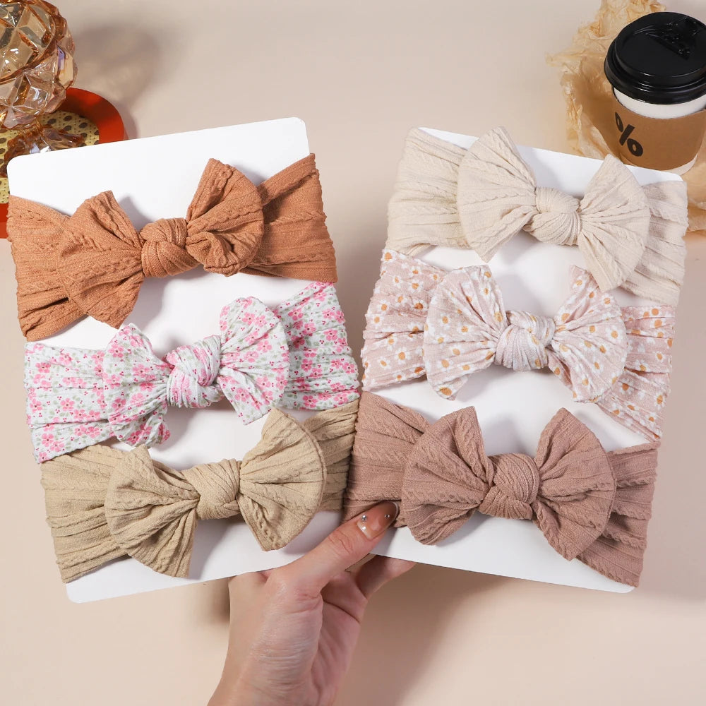 3PCS Cable Knit Elastic Baby Girl Headbands Set