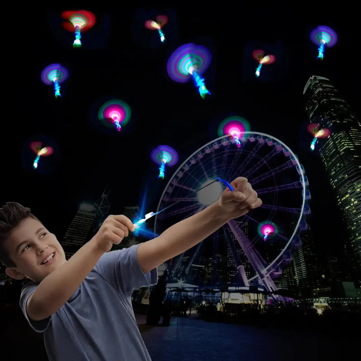 LED Flying Rocket Helicopter Toy