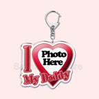 Custom Text I Love My Boyfriend Girlfriend Keychains Key Chain Photo Wife Hot Mom Dad King Queen Idol Baby Family Keychains Gift