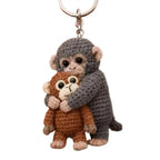 Funny Crochet Monkey Keychain Cute Backpack Bag Charm