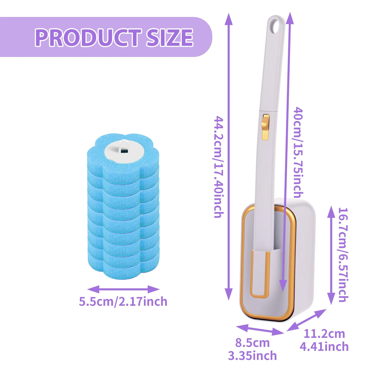 18/36Pcs Disposable Toilet Brush Wall Mounted Toilet Brush with Replacement Head Cleaning Set Home Bathroom WC Accessories