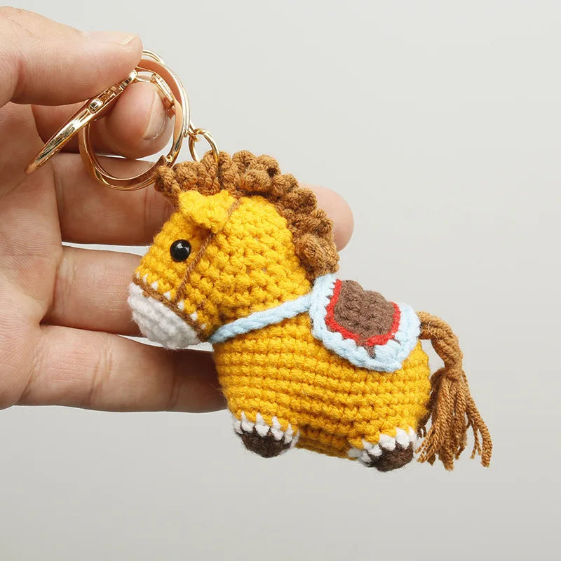 Funny Zebra Crochet Keychain Sheep Animal Bag Charm