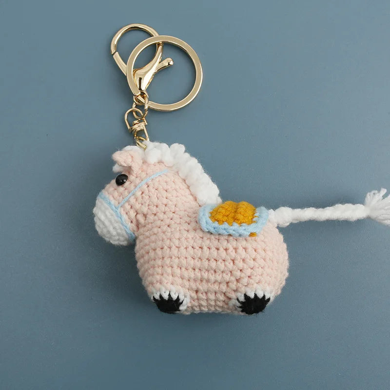 Funny Zebra Crochet Keychain Sheep Animal Bag Charm