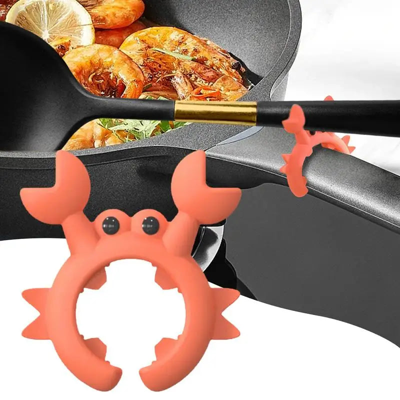Crab-Shaped Silicone Utensil Rest – Heat Resistant Spoon & Ladle Holder