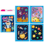 Magic Water Drawing Book with Reusable Coloring Pen for Kids Fun