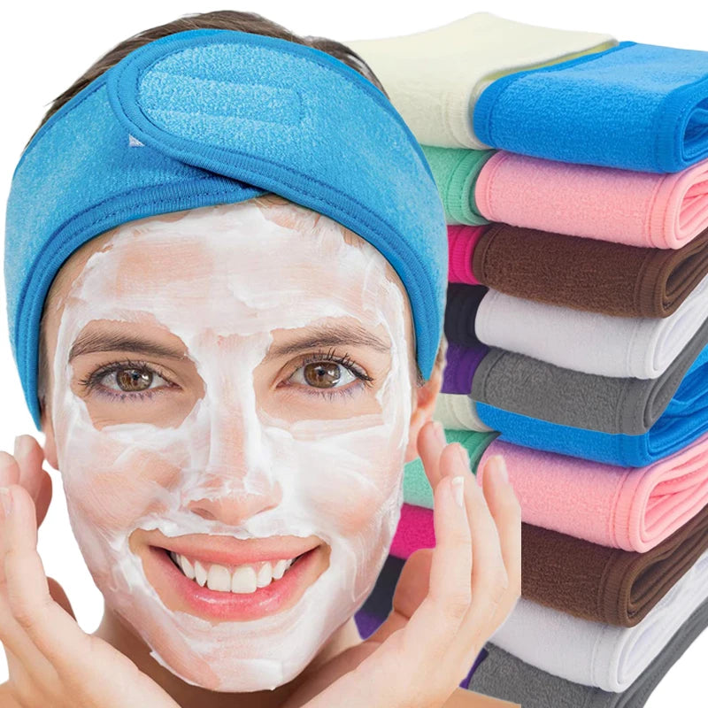 Adjustable Soft Toweling Spa Makeup Headband for Women