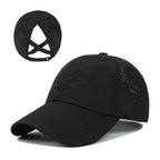Women's Quick Dry Mesh Ponytail Baseball Cap for Outdoor Style