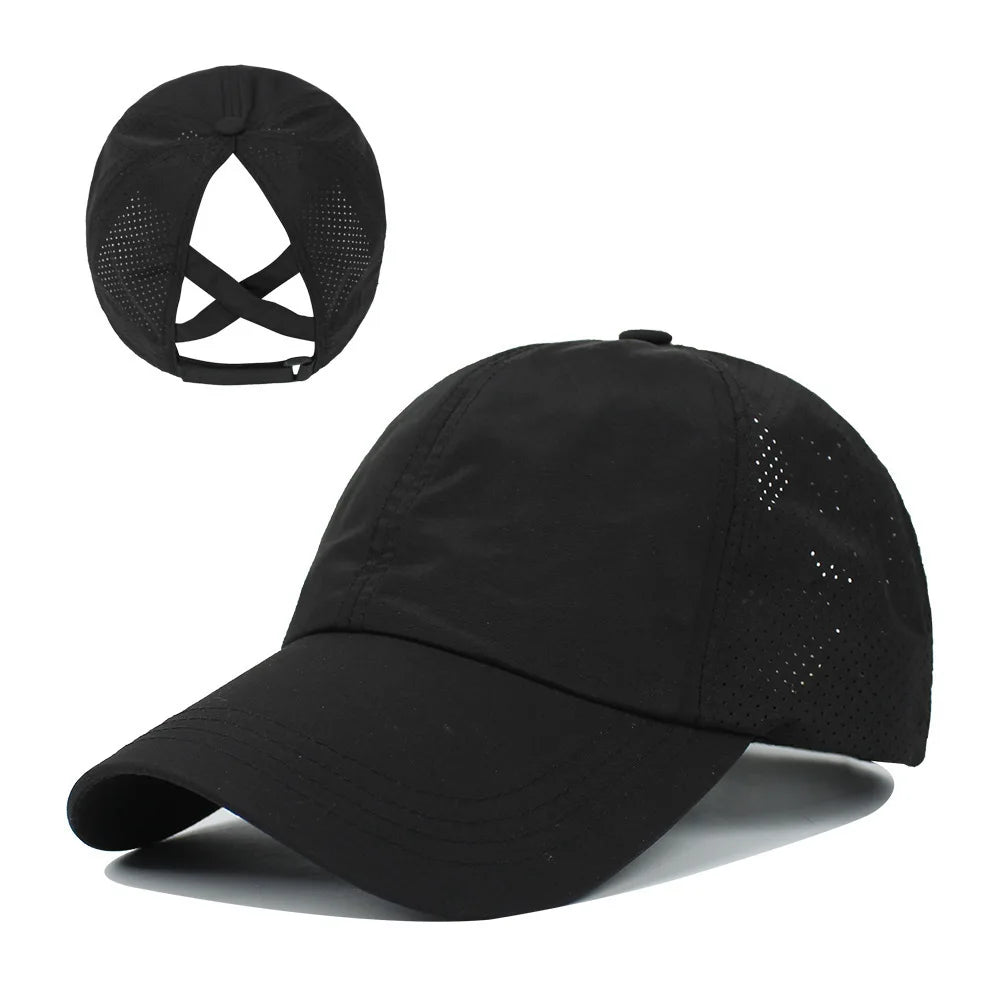 Women's Quick Dry Mesh Ponytail Baseball Cap for Outdoor Style