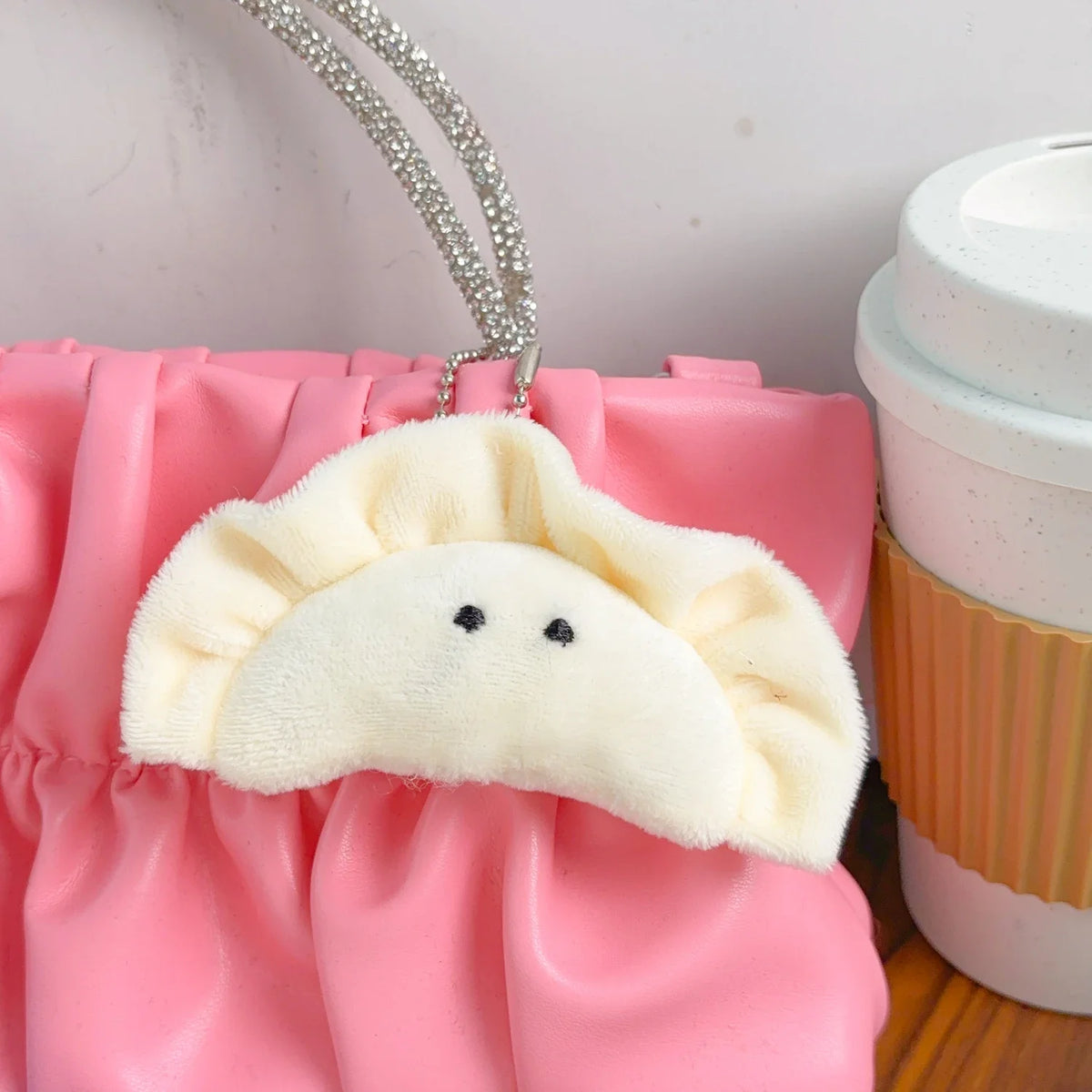Soft Plush Dumpling Keychain Cute Food Bag Charm
