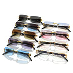 Fashion Rimless Rectangle UV400 Sunglasses for Women & Men