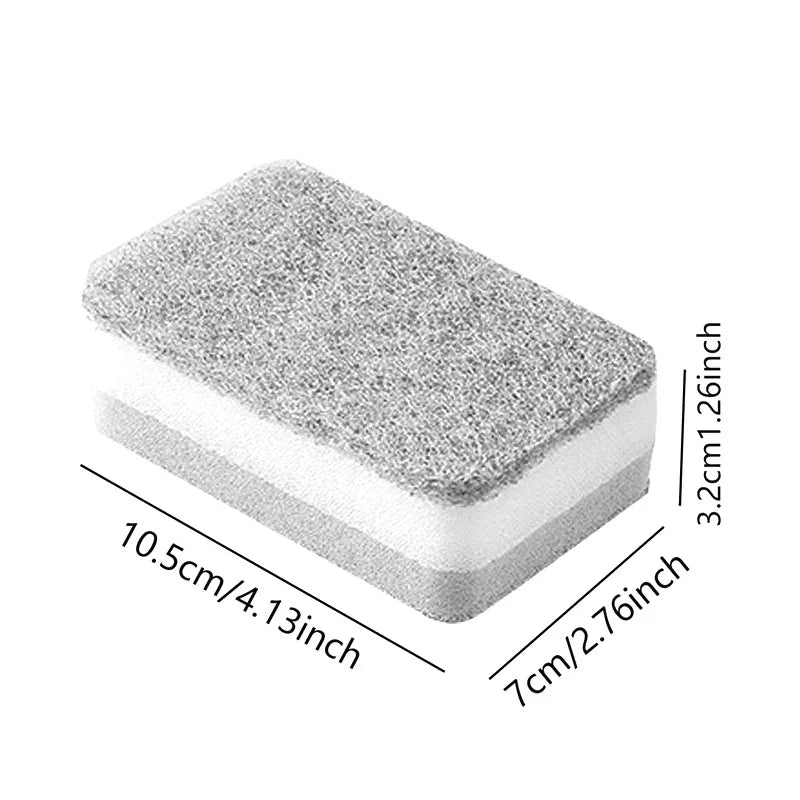 5/30PCS Home Double-sided Sponge Wipe Gray Dirt-resistant Scouring Pad Kitchen Stain Sponge Wipe Professional Cleaning Supplies