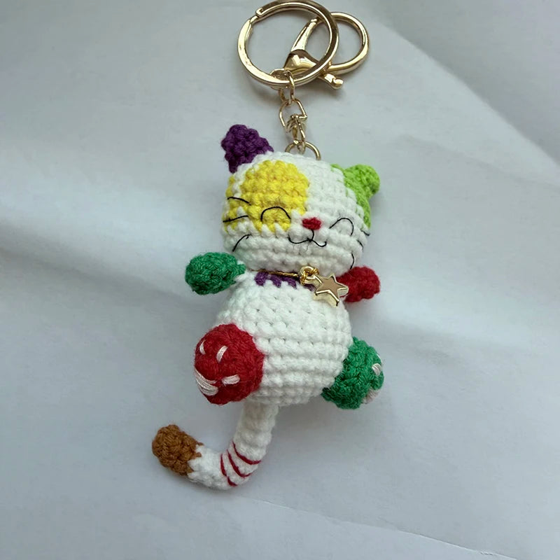 Small Cat Crochet Keychain Cute Kitten Bag Charm