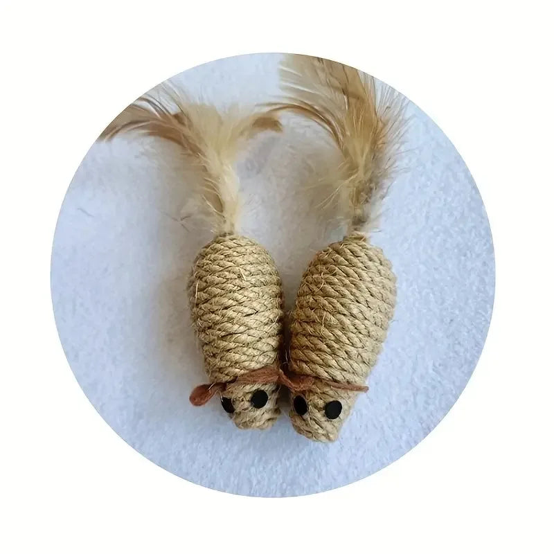 Sisal Cat Mouse Toy Interactive Bite Resistant Kitten Play Toy