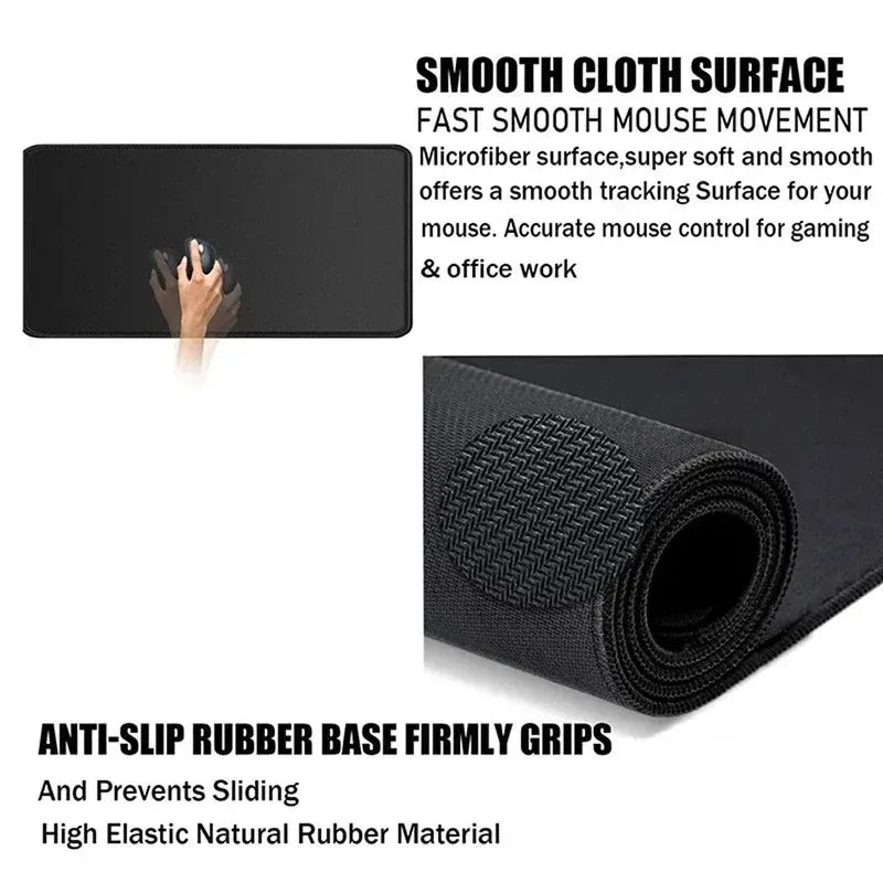 Large 90x40cm Gaming Mouse Pad Extended Desk Mat with Stitched Edge Non-Slip Rubber Base for PC Laptop Office And Home Use