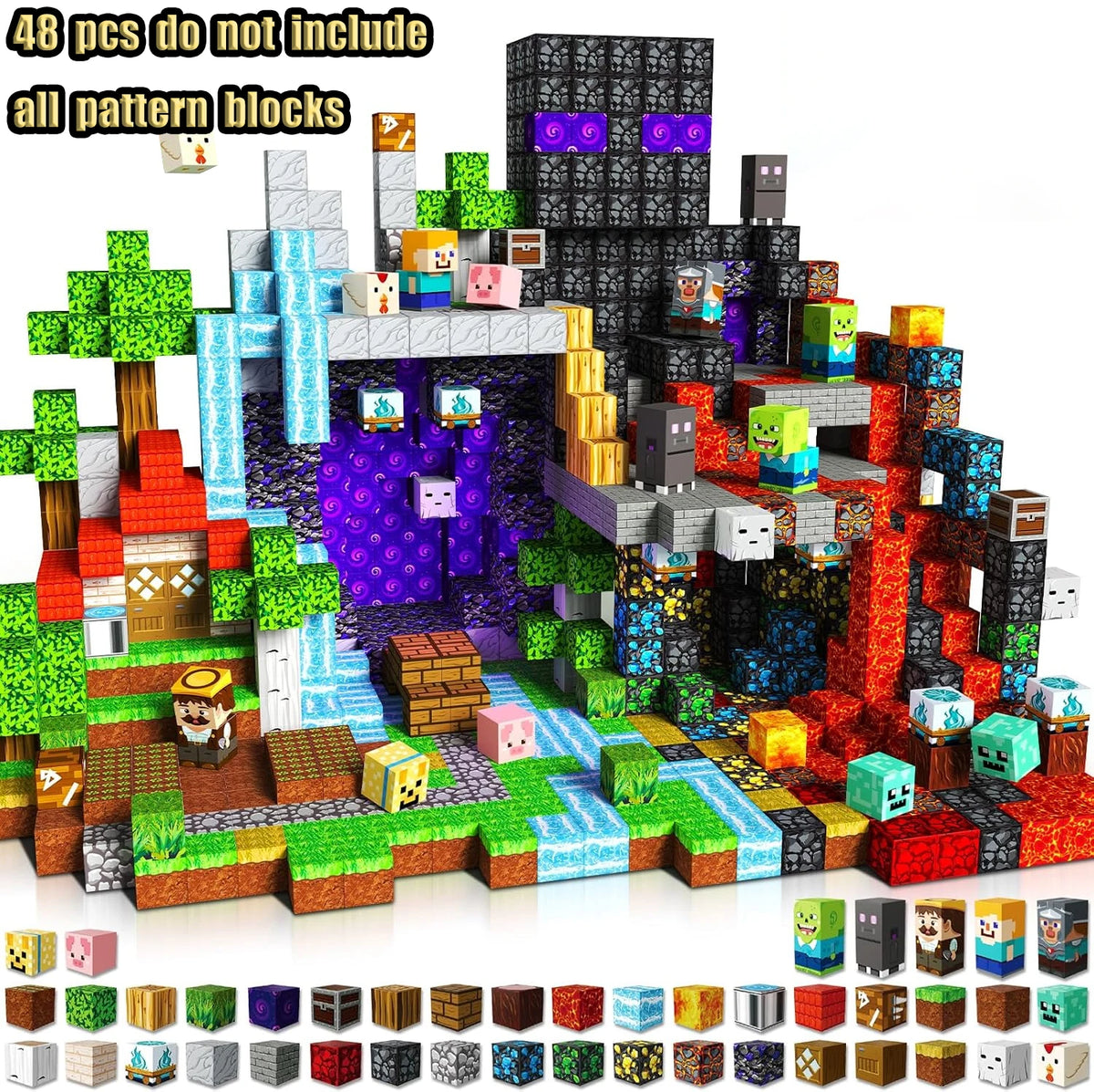 Magnetic Building Blocks Mine World Castle & Villa STEM Construction Set