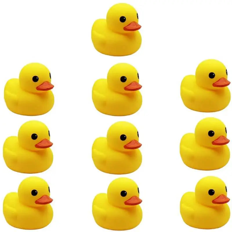 Mini Rubber Duck Bath Toy Set – 10pcs Squeaky Floating Ducks