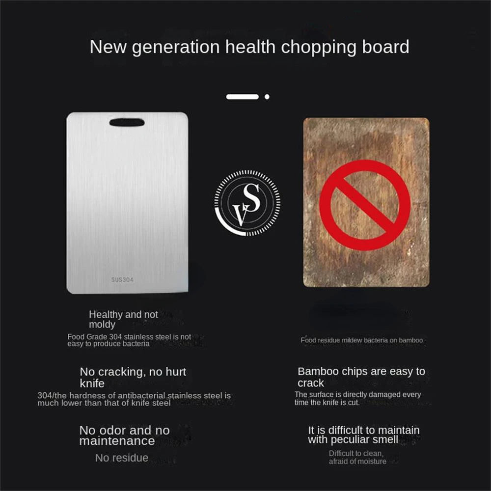 316 Stainless Steel Cutting Board – Double Sided Chopping & Kneading Board