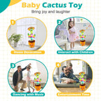 Dancing Talking Cactus Singing Talking Recording Mimic Repeating What You Say Toy Electronic Light Up Plush Give for Kids Gifts