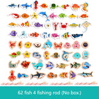Wooden Magnetic Fishing Toy Montessori Marine Cognition Hand Eye Coordination Kids Early Educational Parent Child Birthday Gifts
