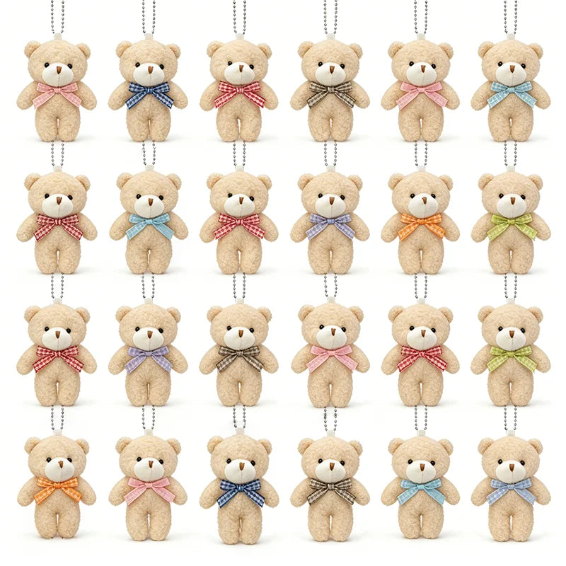 30/20/10pcs Mini Teddy Bears Tiny Soft Stuffed Teddy Bear Doll Plush Bears Bulk for Birthday Party Decor Favors Bag Keychain