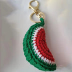 Cute Fruit Crochet Keychain Strawberry Cherry Bag Charm