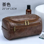 Leather Hanging Travel Toiletry Bag for Men & Women