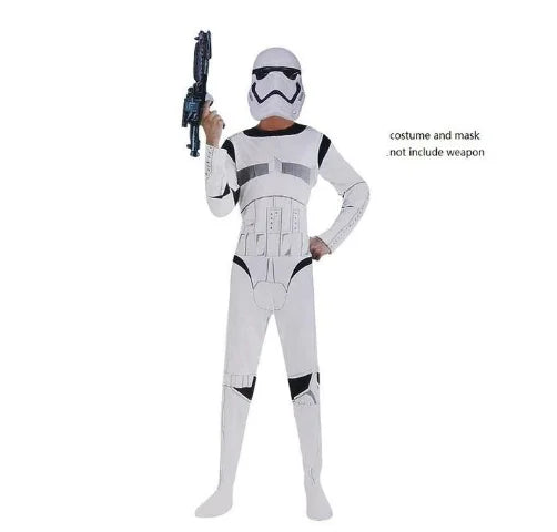 Boys' Black Warrior Costume Storm Trooper Darth Vader Anakin Skywalker Girl Wars Rey Cosplay party costume clothing cape mask