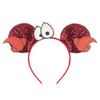 2026 Festival Party Cosplay Mouse Ears Headband 3.3" Ears Glitter Hairband For Boys Girls DIY Cartoon Hair Accessories