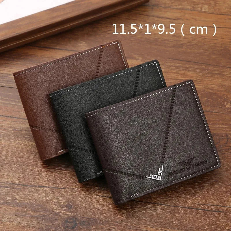 Slim Leather Wallet for Men RFID Blocking Bifold Front Pocket Wallet Minimalist Credit Card Holder Cash Money Clip