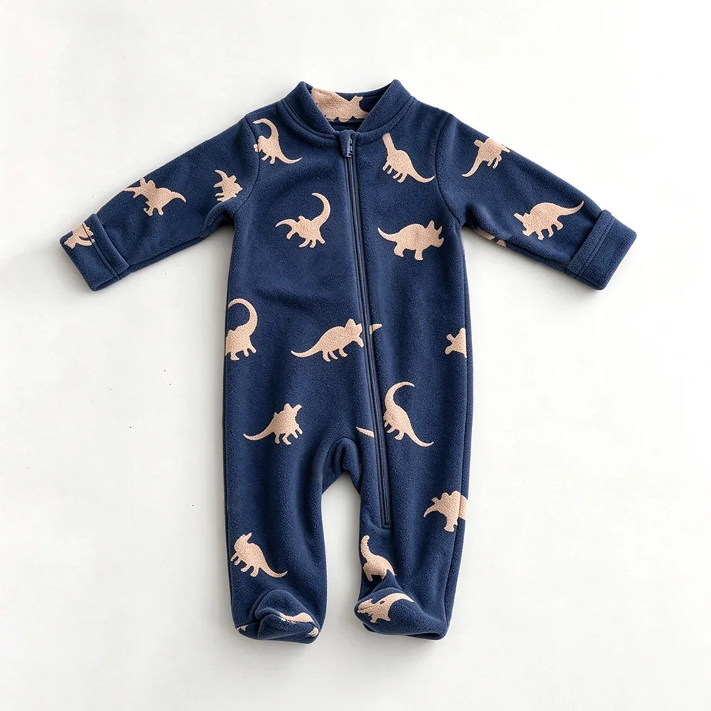 Spring Baby Romper Warm Fleece Jumpsuits for Baby Autumn Long Sleeve Infant Rompers Newborn Boy Girl Homewear Pajamas