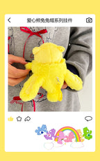 Care Bears Rabbit Hat Plush Keychain Rainbow Bear Bag Charm Gift