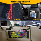 Car Storage Net Stretchable Mesh Pocket Net Magic Elastic Sticker Universal Rear Mesh Trunk Seat Bag Pocket Cage Auto Organizer