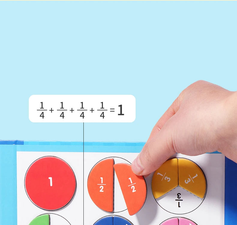 Magnetic Fraction Puzzle Montessori Math Learning Toy for Kids