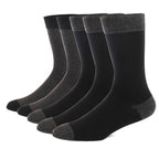 5 Pairs Mens Dress Socks Plus Large Size，High Quality Combed Cotton Crew Socks，Black Cool Argyle Breathable Casual Socks for Men
