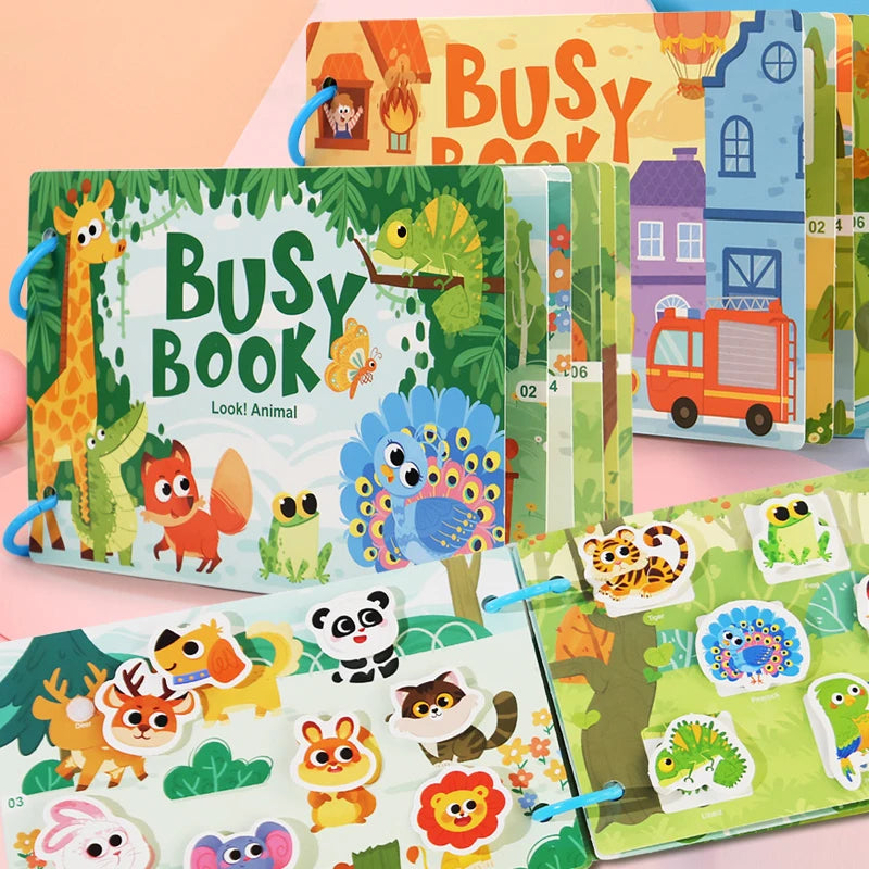 Montessori Busy Book for Kids Interactive Learning Activity Book