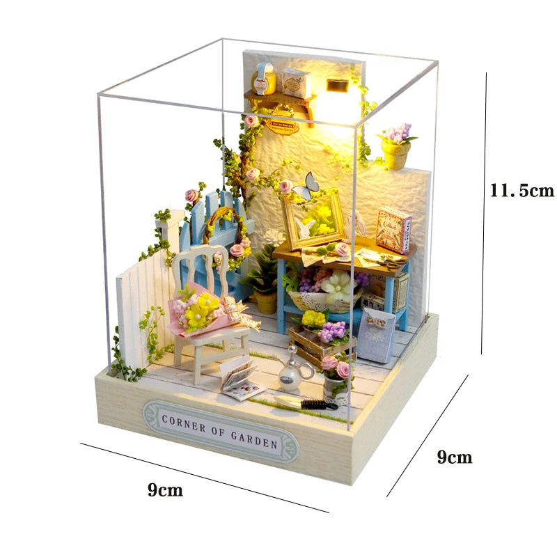Wooden Miniature Doll House DIY 3D Puzzle Building Kit