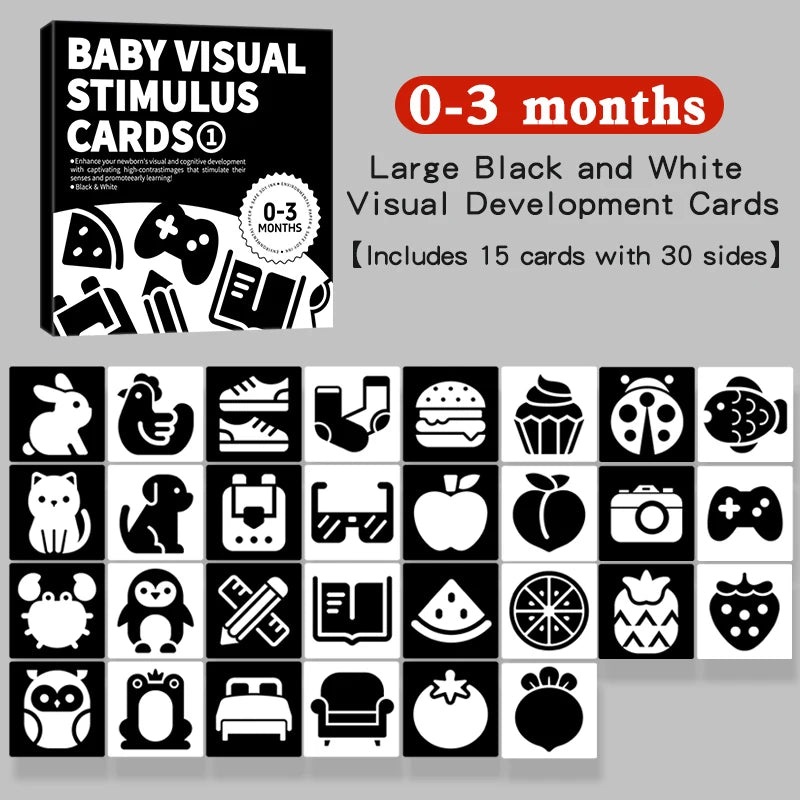 Baby Visual Stimulation Montessori High Contrast Flash Cards
