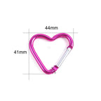 10PCS Heart Shaped Aluminum Carabiner Keychain Clips for Everyday Use