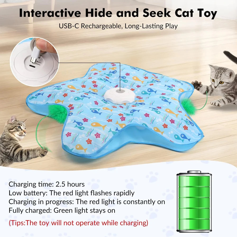 Hide and Seek Cat Toy Interactive Motion Mouse Teaser Play Toy