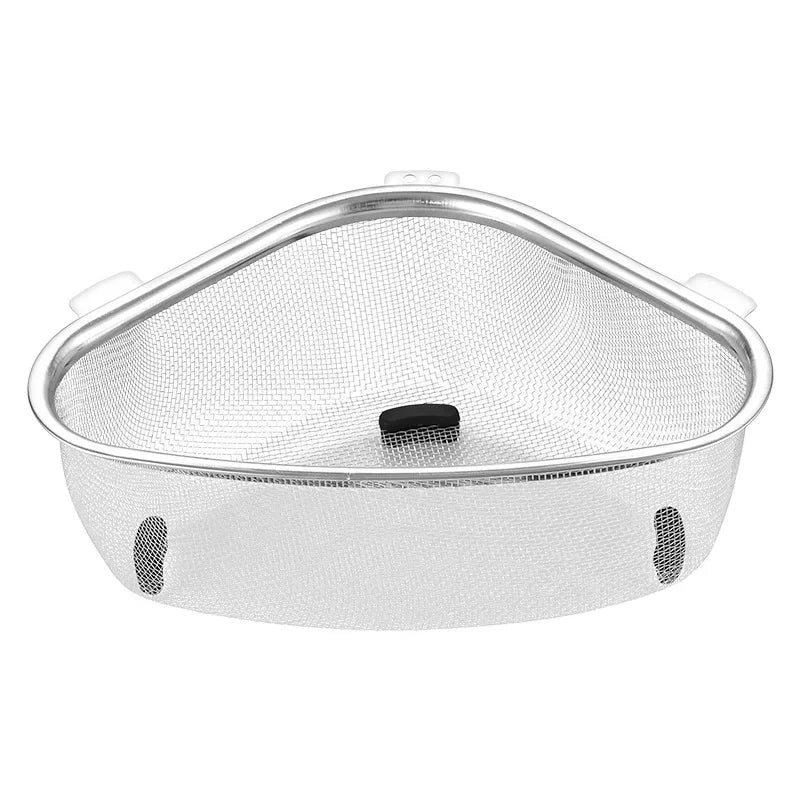 Stainless Steel Triangle Sink Drain Basket – Food Filter Organizer Rack