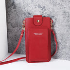 2024 new solid color fashion simple shoulder bag slung mobile phone bag women's driver's license card wallet