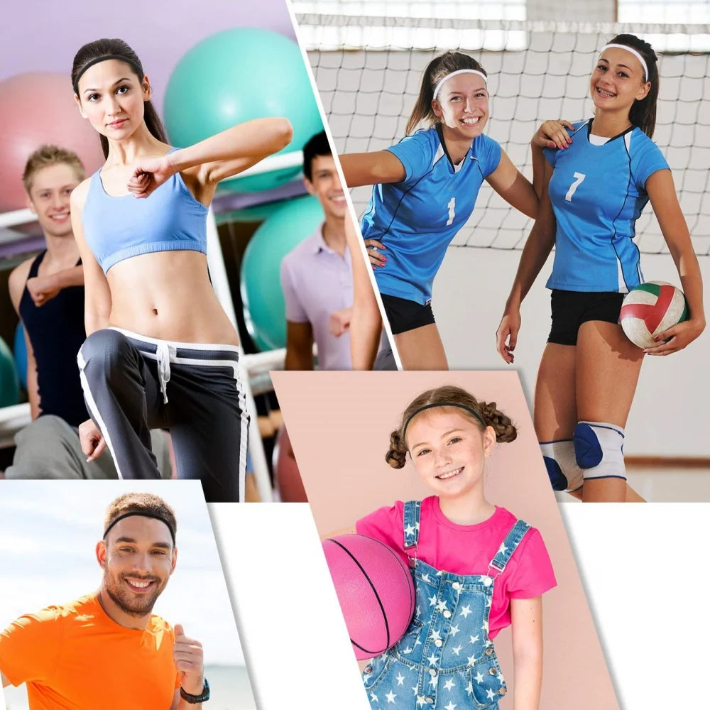 4PCS Thin Elastic Non-Slip Sports Headbands for Men & Women