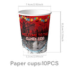 Horror Movie Stranger Theme Birthday Party Decoration Tableware Tablecloth Cup Plate Napkin Baby Shower Party Favors Supplies