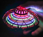 Intelligent sensor flying saucer toy, colorful LED light hovering flying device, rechargeable indoor and outdoor children's play toy.