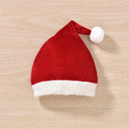 VISgogo 0-18 Months Baby Girls Christmas Velvet Romper Dress Terry Trim Long Sleeve Jumpsuit Santa Hat Adorable Fall Outfits