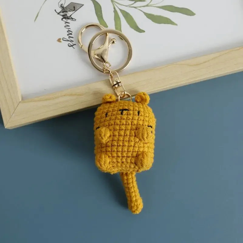 Cute Crochet Kitten Keychain Smiling Cat Bag Charm