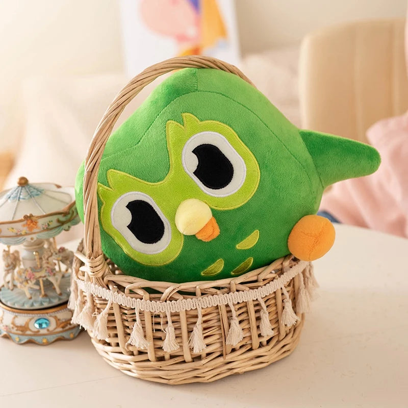 Kawaii Green Owl Plush Toy – Soft Cartoon Stuffed Animal