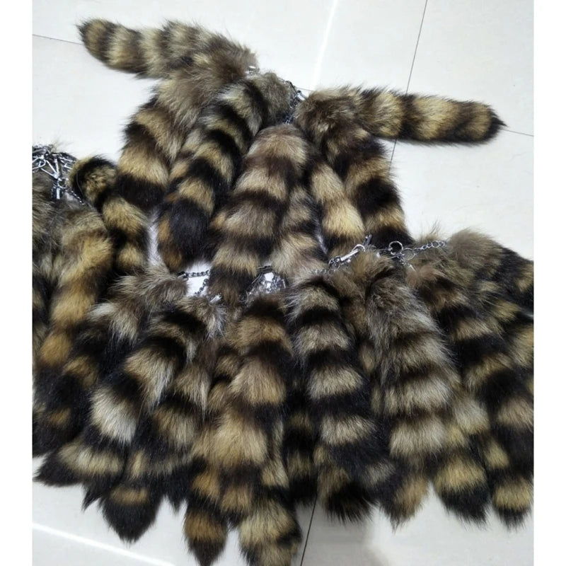 25cm Fox Tail Keychain Plush Bag & Car Charm