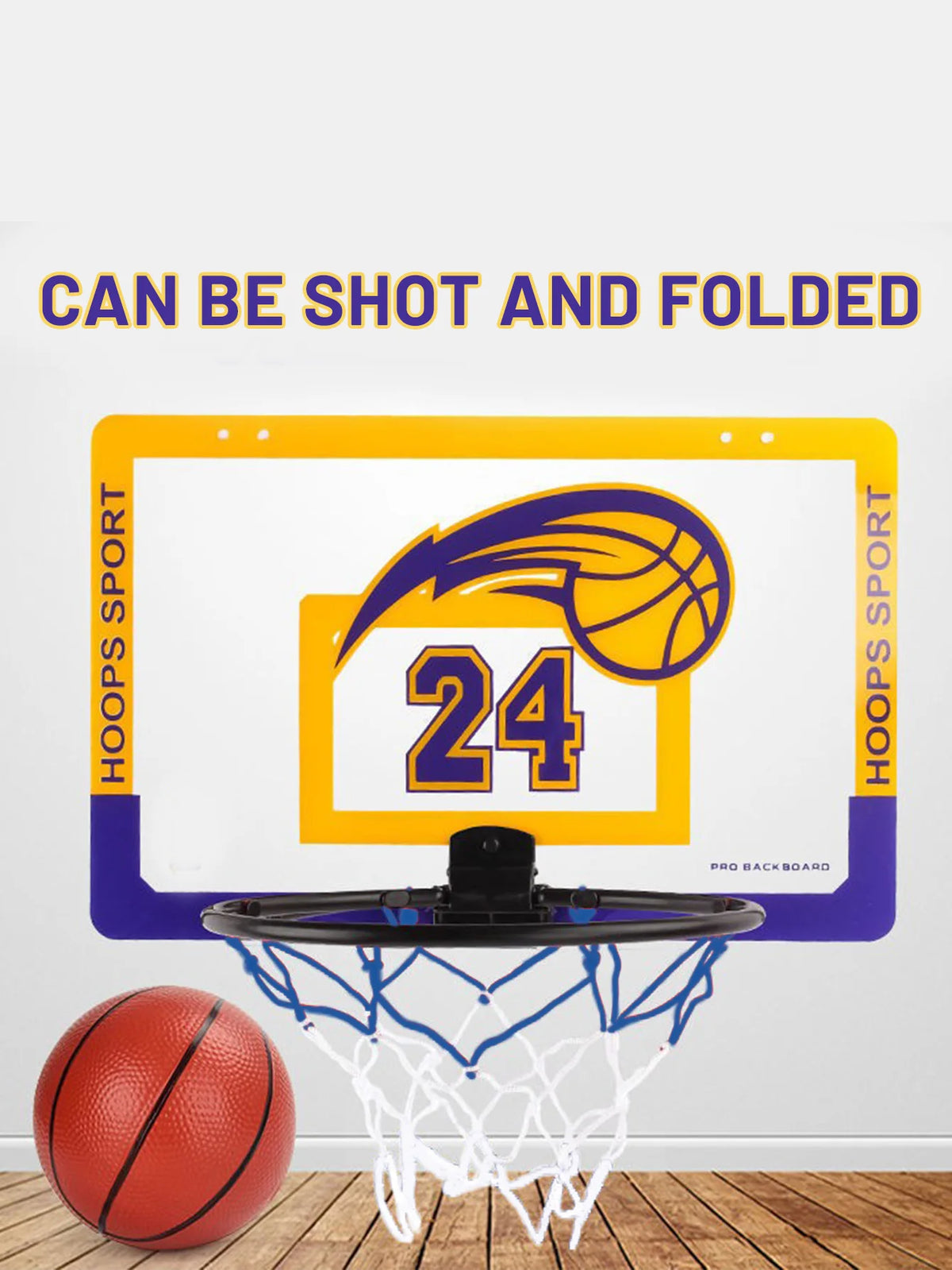 Wall Mounted Foldable Kids Basketball Hoop Set with Ball