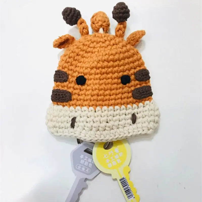 Cartoon Dog Key Case Handwoven Key Organizer Pouch